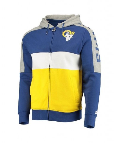 Men's Royal, Gold Los Angeles Rams Playoffs Color Block Full-Zip Hoodie $45.89 Sweatshirt