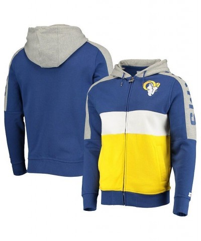 Men's Royal, Gold Los Angeles Rams Playoffs Color Block Full-Zip Hoodie $45.89 Sweatshirt