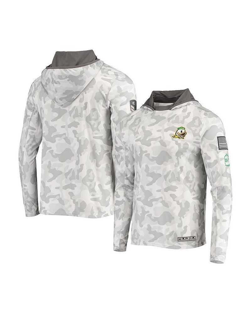 Men's Arctic Camo Oregon Ducks OHT Military-Inspired Appreciation Long Sleeve Hoodie Top $34.30 T-Shirts