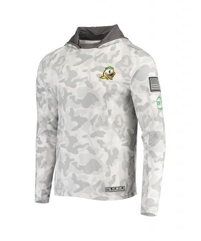 Men's Arctic Camo Oregon Ducks OHT Military-Inspired Appreciation Long Sleeve Hoodie Top $34.30 T-Shirts