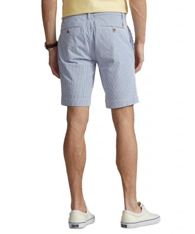 Men's 9-1/4-Inch Stretch Slim Seersucker Shorts Blue $45.57 Shorts