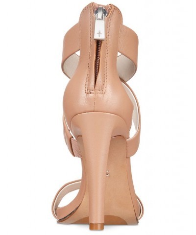 Women's Brooke Cross Dress Sandals Tan/Beige $56.40 Shoes