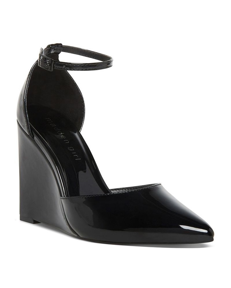 Women's Standout Two-Piece Wedge Pumps Black $22.10 Shoes