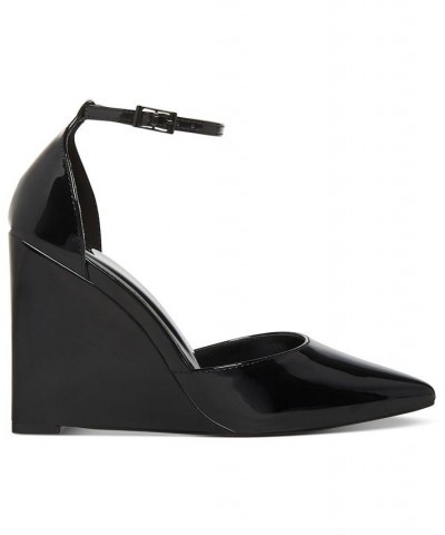 Women's Standout Two-Piece Wedge Pumps Black $22.10 Shoes