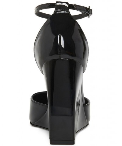 Women's Standout Two-Piece Wedge Pumps Black $22.10 Shoes