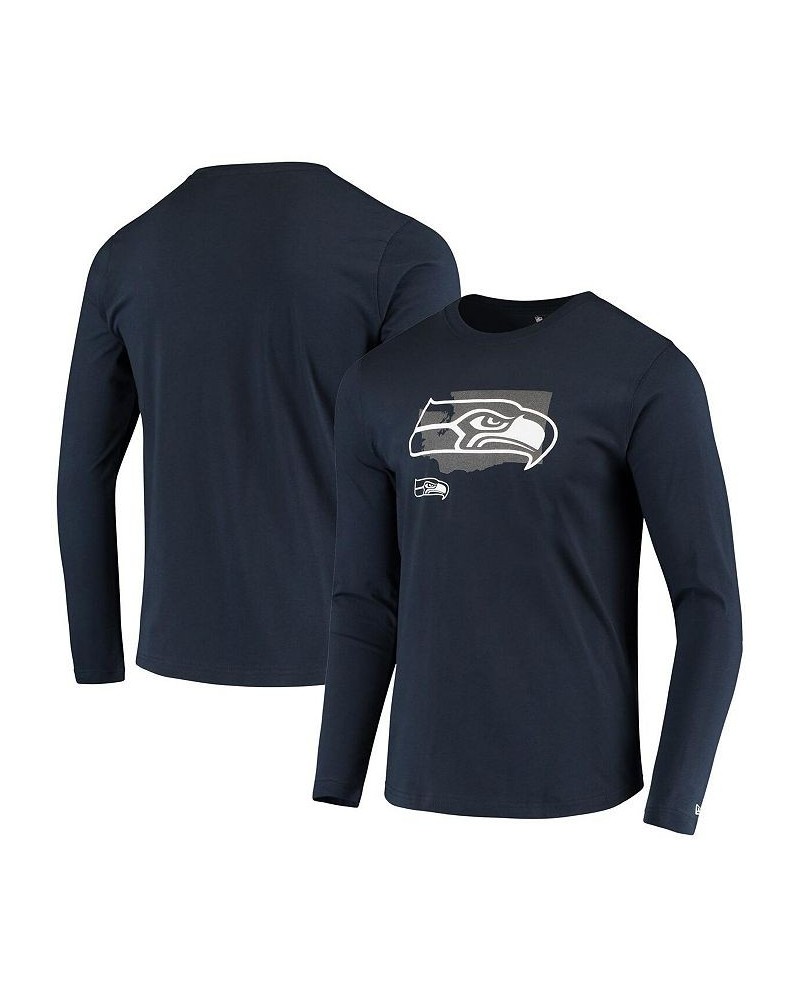 Men's College Navy Seattle Seahawks State Long Sleeve T-shirt $21.99 T-Shirts