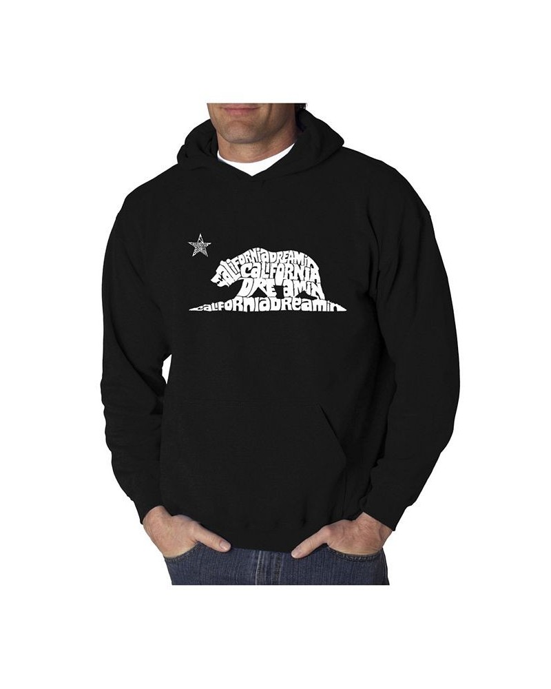 Men's California Dreamin Word Art Hooded Sweatshirt Black $32.99 Sweatshirt