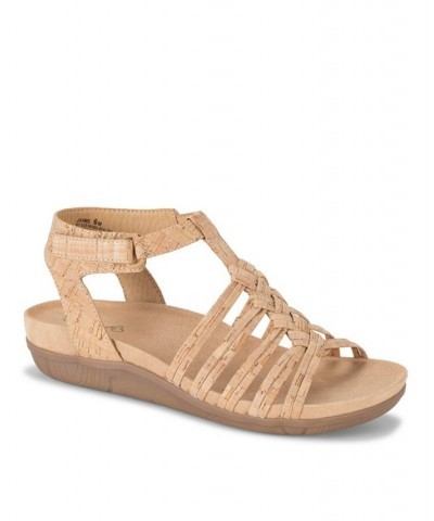 Women's Jaime Wedge Sandal Tan/Beige $41.08 Shoes