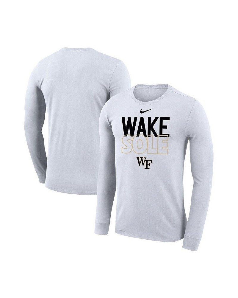 Men's White Wake Forest Demon Deacons On Court Bench Long Sleeve T-shirt $24.00 T-Shirts