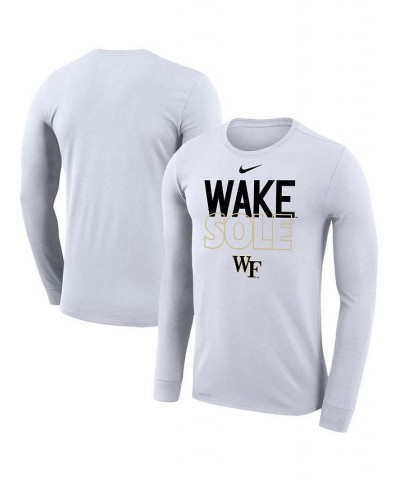 Men's White Wake Forest Demon Deacons On Court Bench Long Sleeve T-shirt $24.00 T-Shirts