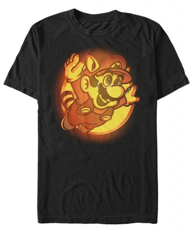 Nintendo Men's Super Mario Flying Raccoon Carved Pumpkin Short Sleeve T-Shirt Black $20.99 T-Shirts