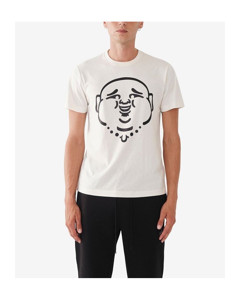 Men's Short Sleeve Matte Foil Buddha T-shirt White $21.34 T-Shirts