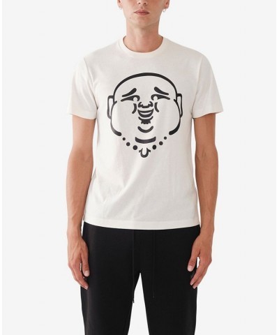 Men's Short Sleeve Matte Foil Buddha T-shirt White $21.34 T-Shirts