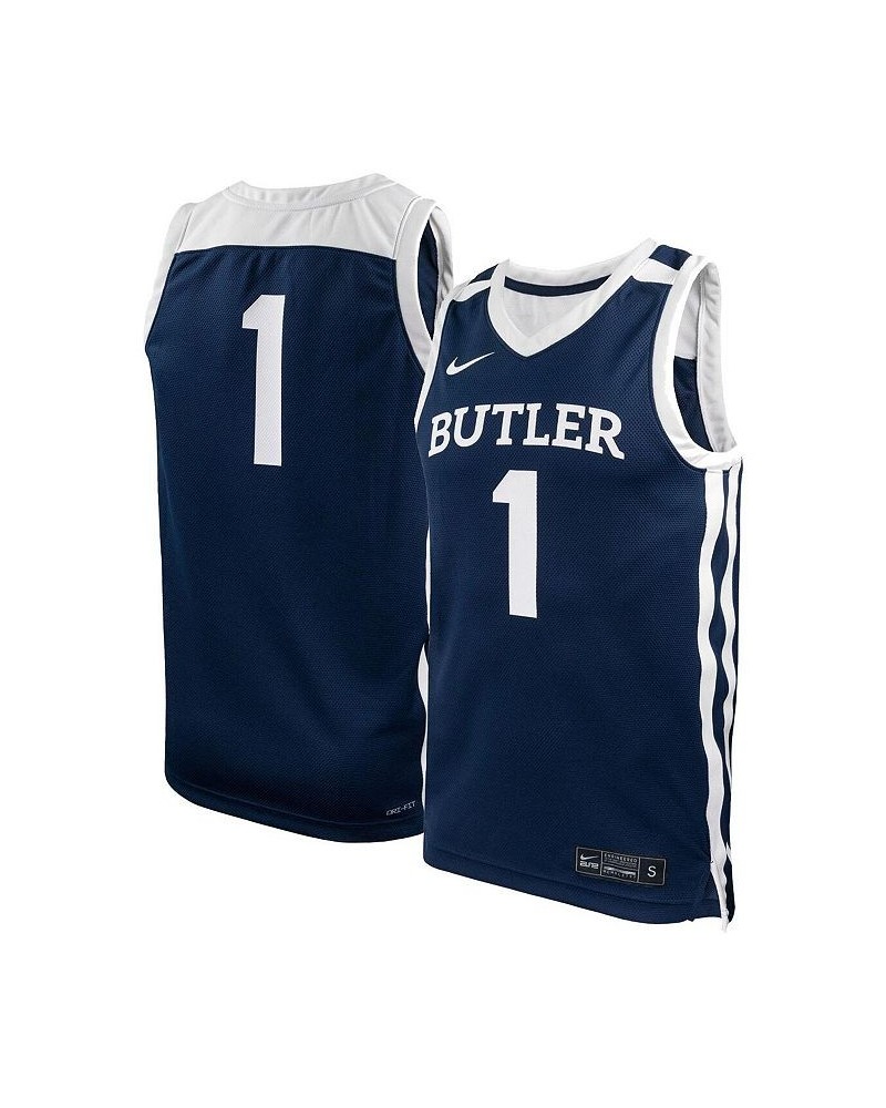 Men's 1 Navy Butler Bulldogs Replica Basketball Jersey $47.69 Jersey