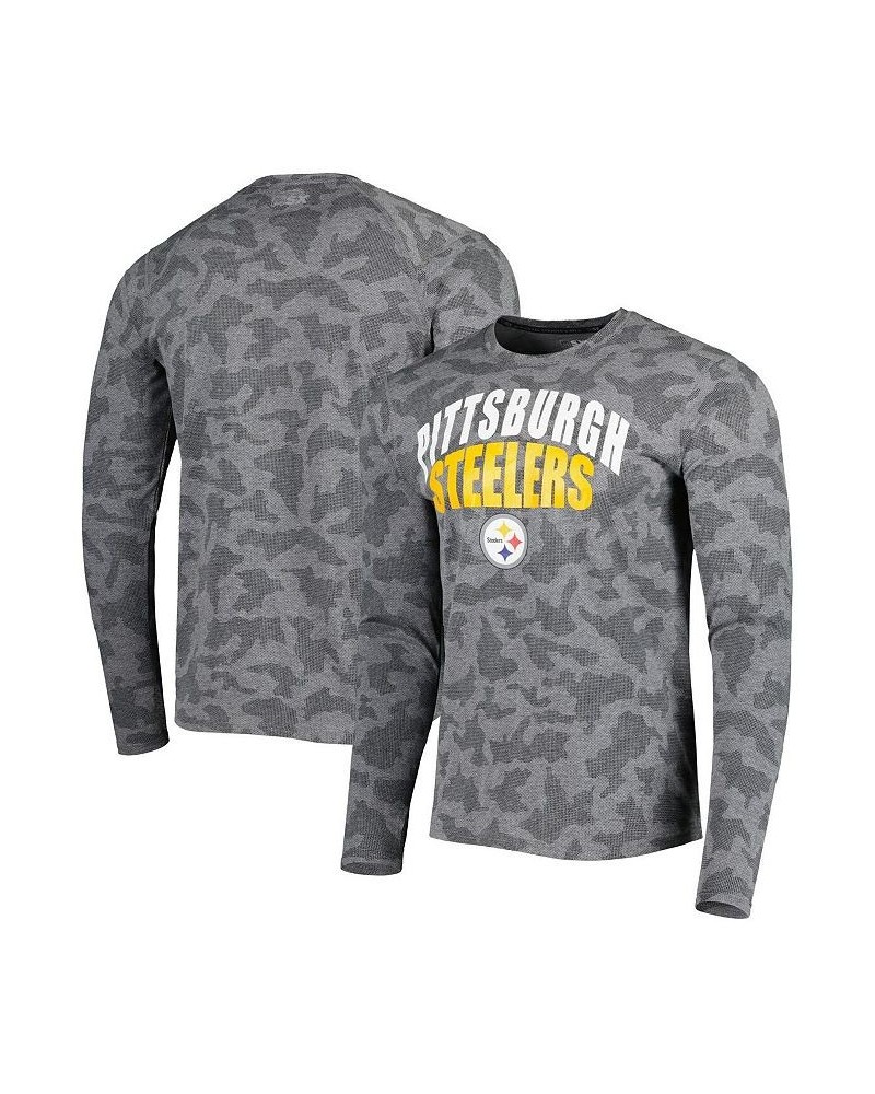 Men's Black Pittsburgh Steelers Performance Camo Long Sleeve T-shirt $32.20 T-Shirts