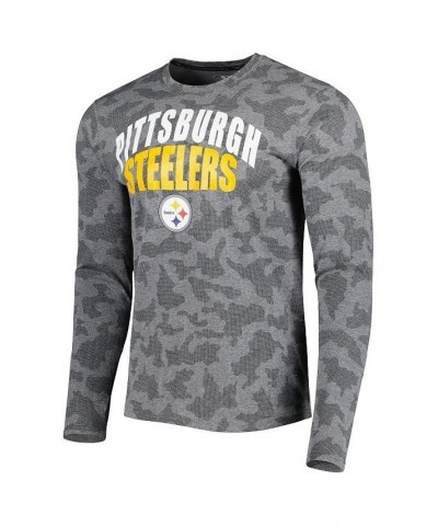 Men's Black Pittsburgh Steelers Performance Camo Long Sleeve T-shirt $32.20 T-Shirts