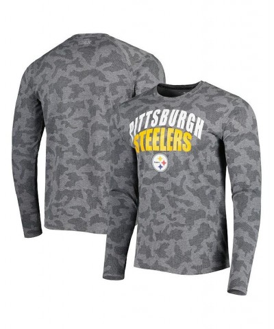 Men's Black Pittsburgh Steelers Performance Camo Long Sleeve T-shirt $32.20 T-Shirts