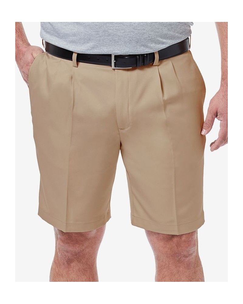 Men's Big & Tall Cool 18 PRO Classic-Fit Stretch Pleated 9.5" Shorts Khaki $30.24 Shorts