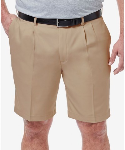 Men's Big & Tall Cool 18 PRO Classic-Fit Stretch Pleated 9.5" Shorts Khaki $30.24 Shorts